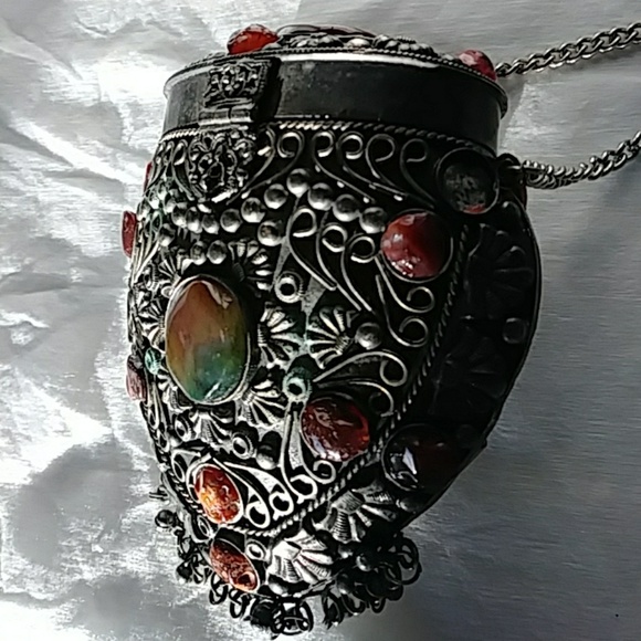 Vintage Sajai Metal & Precious Stone Purse - Picture 8 of 8